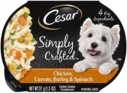 CESAR Simply Crafted Adult Wet Dog Food Meal Topper, Beef, Chicken, Purple Potatoes, Peas & Carrots, (10) 1.3 Oz. Tubs - Image 7