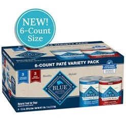 Blue Buffalo Homestyle Recipe Chicken & Beef Pate Wet Dog Food Variety Pack For Adult Dogs, Whole Grain, 12.5 Oz. Cans (6 Pack)