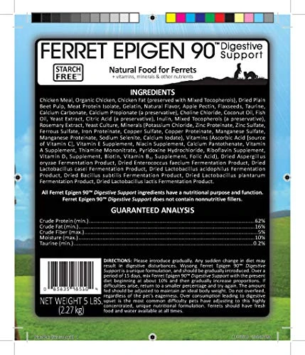 Wysong Ferret Epigen 90 Digestive Support - Starch Free Dry Natural Food For Ferrets,5 Pound (Pack Of 4) - Image 4