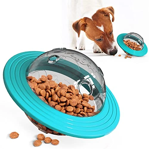 AYENCI Cat Automatic Water, Dog Toy Tumbler Pet Feeder Bite Resistant Interactive Food Treat Ball Dispenser Intellectual Training Food Bowl Pet Supplies (Size : Azul)