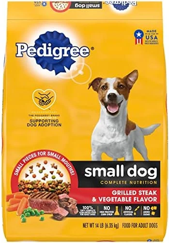Pedigree Small Dog Complete Nutrition Small Breed Adult Dry Dog Food Grilled Steak And Vegetable Flavor Dog Kibble, 14 Lb. Bag - Image 6