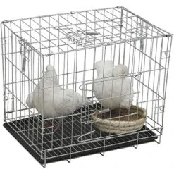 Kelendle Pigeon Cage Rabbit Cage Small Animal Cage Pet Habitat Wire Pet Home Frame Bunny House With Food Dish Tray Accessories For Medium Bird Parrot Chicken Duck Cat (19.7x13.8x16.6 Inches)