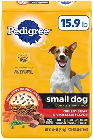 Pedigree Small Dog Complete Nutrition Small Breed Adult Dry Dog Food Grilled Steak And Vegetable Flavor Dog Kibble, 14 Lb. Bag - Image 7