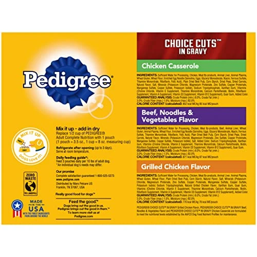 Pedigree Choice Cuts In Gravy Adult Wet Dog Food Variety Packs, 3.5 Ounce - 18 Count (Pack Of 2)