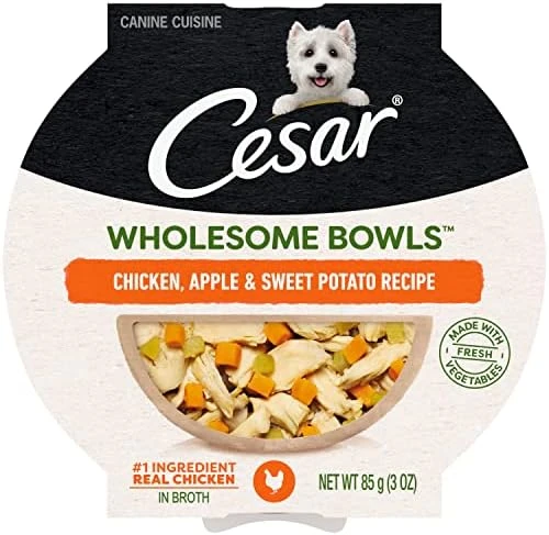 CESAR WHOLESOME BOWLS Adult Soft Wet Dog Food Toppers Variety Pack, Chicken, Carrots, Barley & Green Beans Recipe And Beef, Chicken, Purple Potatoes & Carrots Recipe, (6) 3 Oz. Bowls - Image 12