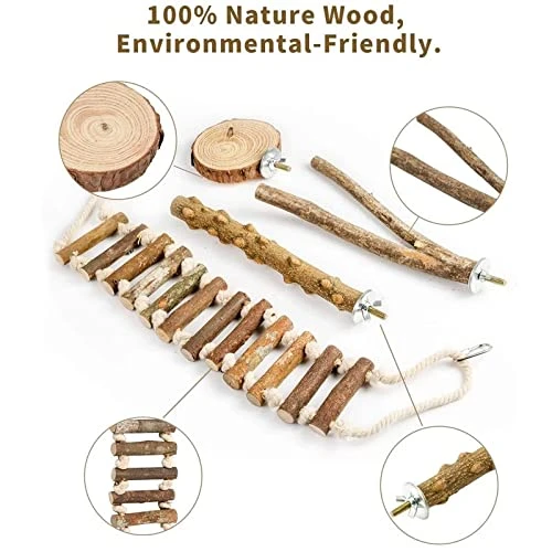 JYDQM 4Pcs/Set Pet Bird Chew Toys Parrot Perches Cage Ladders Stand Paw Grinding Toys For Parrot Bites Pet Product - Image 4