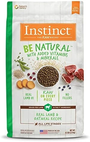 Instinct Be Natural Real Lamb & Oatmeal Recipe Natural Dry Dog Food, 24 Lb. Bag - Image 7