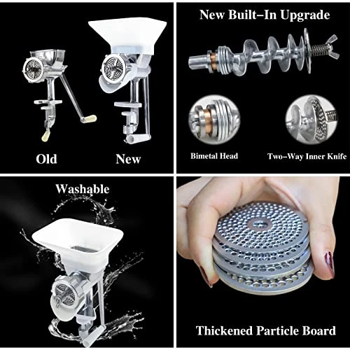 XUCS Animal Feed Food Pellet Machine, Manual Pet Dog Cat Fishing Bait Feed Maker, Small Granulator Pelleter, Including 1.5/2.0/2.5/3.0/4.0/5.0/6.0mm Full Set Molds - Image 3