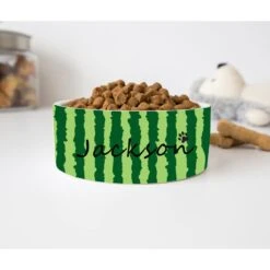GENERIC Personalized Watermelon Texture Background Pet Bowl, Dog Name Bowl, Cat Name Bowl, Gift For Pets, Ceramic Pet Bowl