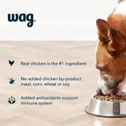 Amazon Brand – Wag Dry Dog Food, Chicken And Brown Rice, 30 Lb Bag (Packaging May Vary)
