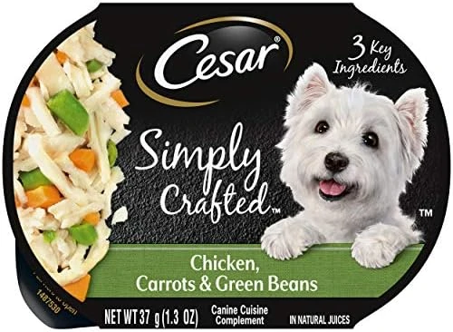 CESAR Simply Crafted Adult Wet Dog Food Meal Topper, Beef, Chicken, Purple Potatoes, Peas & Carrots, (10) 1.3 Oz. Tubs - Image 11