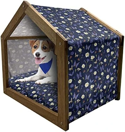 Ambesonne Vegetable Wooden Dog House, Radish Carrot And Beets Pattern On Beige Background Hand Drawn Food Composition, Indoor & Outdoor Portable Dog Kennel With Pillow And Cover, X-Large, Multicolor - Image 7