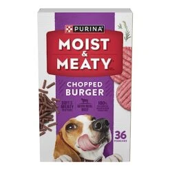 Purina Moist And Meaty Dog Food Chopped Burger Soft Dog Food Pouches - 36 Ct. Pouch