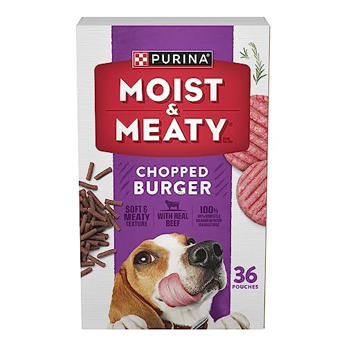 Purina Moist And Meaty Dog Food Chopped Burger Soft Dog Food Pouches - 36 Ct. Pouch