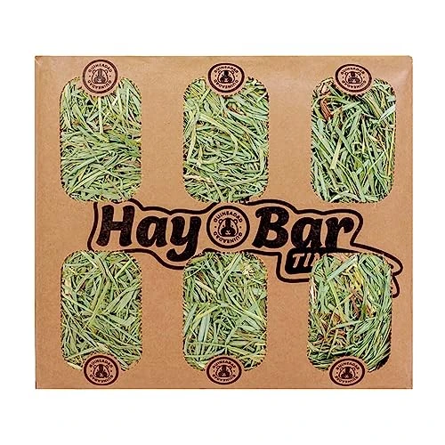 GuineaDad Timothy Hay Bar - Guinea Pig Food - 5 Pack - Pet Food For Rabbits, Small Animals, Hamster Food - Filtered & Hand Packed Guinea Pig Hay - Keeps Hay Secure And Encourages Active Eating