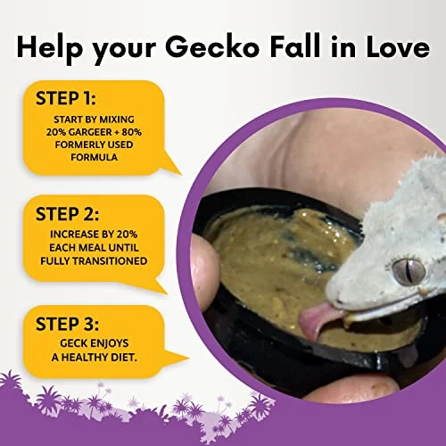 Gargeer 2oz Complete Crested Gecko Food Diet. Premium Mix, Ready To Use Freshly Made Powder. Unique Formula, Developed & Made In The USA. Enjoy! (Tropical + Insects Protein) - Image 2
