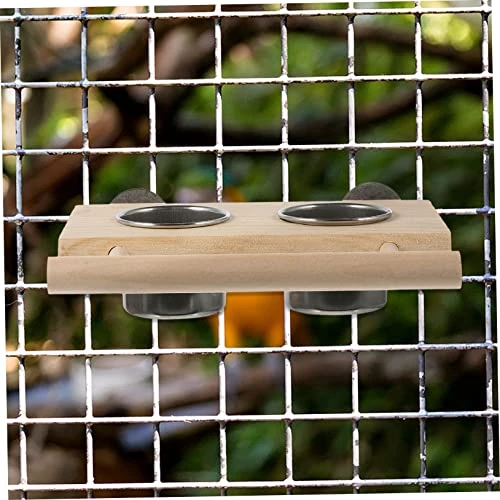 EVANEM 2pcs Bird Toy Bird Accessories Hamster Accessories Hanging Parrot Bowl Bird Cage Plastic Cup Water Bird Cup Parrot Water Cup Pet Feeder Parrot Food Cups To Feed Water Cup Wood - Image 3
