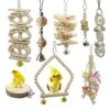 JYDQM 8 Pcs/Set Bird Parrot Swing Toys Chewing Standing Hanging Perch Hammock Bird Cage For Budgerigar Parakeet Conure
