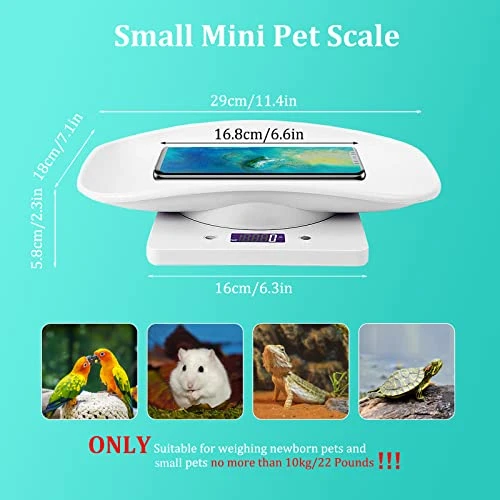 Digital Mini Pet Scale, Small Animal Weight Scale, Portable LCD Electronic Weighing Scale With Tray(Max. 22 Lbs), Multifunction Kitchen Scale For Food/Puppy/Kitten/Lizard/Hamster/Tortoise/Whelping - Image 2