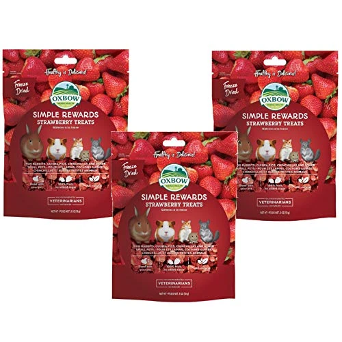 Oxbow Simple Rewards Treats Rabbit Guinea Pig Chinchilla Strawberry .5 Oz 3 Pack - Image 2