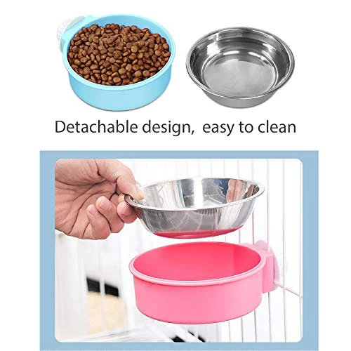 Small Dog Bowl For Cage Bird Bowl Cat Bowl For Cage Stainless Steel - 2 PCS - Image 2
