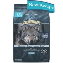 Blue Buffalo Wilderness High Protein Natural Adult Dry Dog Food Plus Wholesome Grains, Chicken 24 Lb Bag