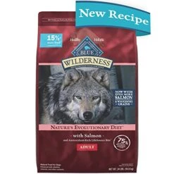 Blue Buffalo Wilderness High Protein Natural Adult Dry Dog Food Plus Wholesome Grains, Salmon 24 Lb Bag