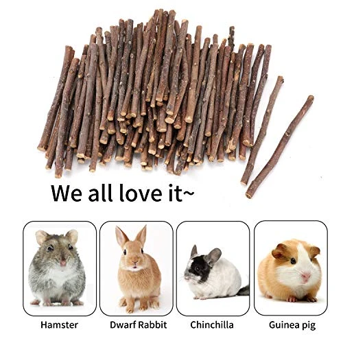 CHUHUAYUAN Natural Apple Sticks, 500g Treats Food For Small Animals, Chew Toys For Chinchilla Guinea Pigs Rabbit Squirrel Hamster Bunny - Image 4
