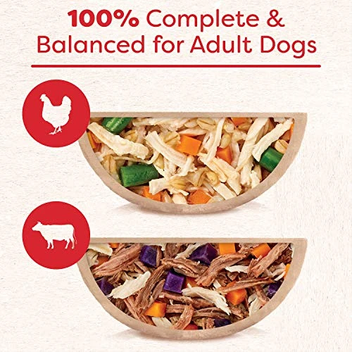 CESAR WHOLESOME BOWLS Adult Soft Wet Dog Food Toppers Variety Pack, Chicken, Carrots, Barley & Green Beans Recipe And Beef, Chicken, Purple Potatoes & Carrots Recipe, (6) 3 Oz. Bowls - Image 3