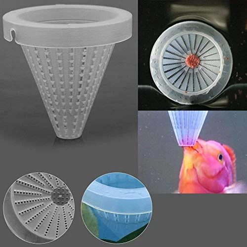 NGe 5Pcs Round Square Cone Fish Feeder Set, Floating Food Feeding Ring, Live Red Worm Feeder Funnel Plate, With Suction Cups (Black) - Image 5