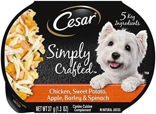 CESAR Simply Crafted Adult Wet Dog Food Meal Topper, Beef, Chicken, Purple Potatoes, Peas & Carrots, (10) 1.3 Oz. Tubs - Image 13