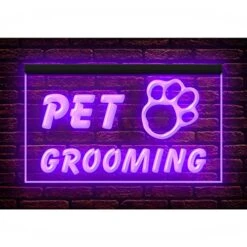 210003 Pet Grooming Dog Cat Shop Store Service Open Display LED Light Neon Sign (12" X 8", Purple)