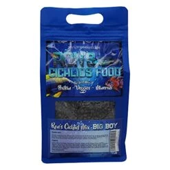 Ron's Cichlid Fish Food For African Cichlids, Tetras & Other Tropical Fish, Premium Food For Brighter Colors, Healthier Fish & Cleaner Tanks, Pellets Made With Real Shrimp & Natural Ingredients, 1 LB