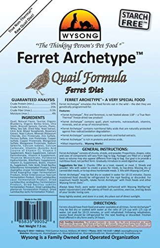 Wysong 858053 Ferret Archetype Quail Formula - Raw Ferret Food - 7.5 Ounce Bag - Image 3