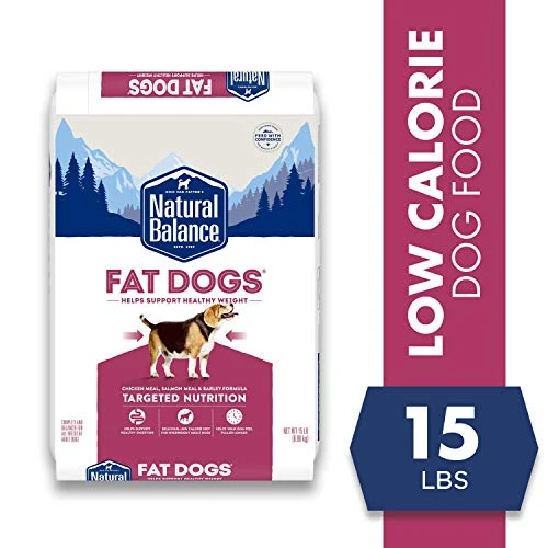 Natural Balance Fat Dogs Low Calorie Dry Dog Food Chicken Meal, Salmon Meal, Garbanzo Beans, Peas & Oatmeal, 15 Pounds (Packaging May Vary) - Image 2