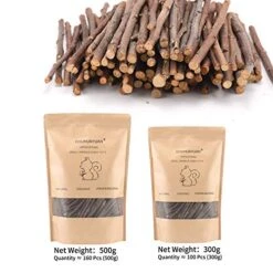 CHUHUAYUAN Natural Apple Sticks, 500g Treats Food For Small Animals, Chew Toys For Chinchilla Guinea Pigs Rabbit Squirrel Hamster Bunny