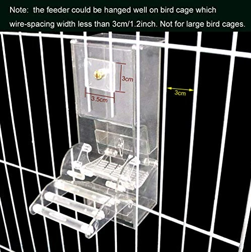 No Split Bird Seed Feeder For Cage,Parrot Automatic Foraging Systems Food Feeding Station With Perch,Heavty Acrylic,One-Step Moulding - Image 4