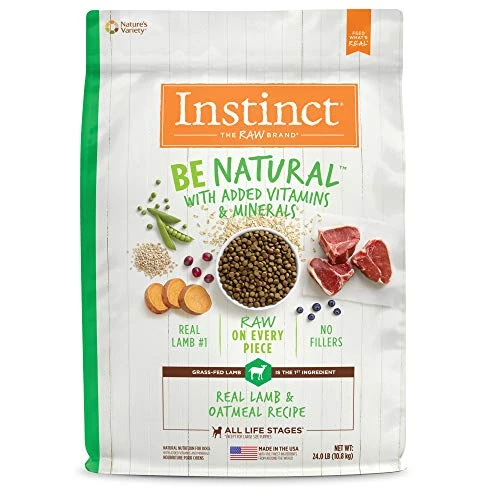 Instinct Be Natural Real Lamb & Oatmeal Recipe Natural Dry Dog Food, 24 Lb. Bag