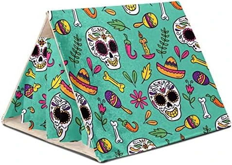 Y-DSIWX Guinea Pig Hideout House Bed, Burger Donut Hot Dog Pizza Flat Food Pattern Rabbit Cave, Squirrel Chinchilla Hamster Hedgehog Nest Cage - Image 7