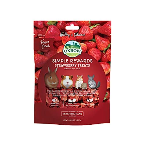Oxbow Simple Rewards Treats Rabbit Guinea Pig Chinchilla Strawberry .5 Oz 3 Pack - Image 5