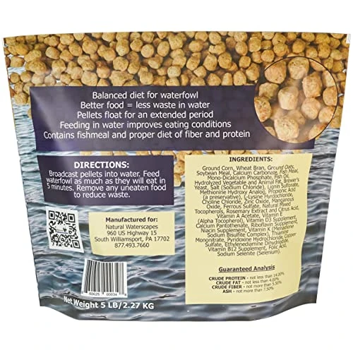 Natural Waterscapes Waterfowl Feed | Floating Pellets For Duck, Swan, Goose | 5 Lb Resealable Bag | Use For Wild Duck, Pet Duck - Image 3