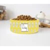 GENERIC Personalized Yellow Daisy Flowers Pattern Ceramic Food Bowl For Pets Available In Two Sizes, Dog Bowls, Cat Drinking Bowls