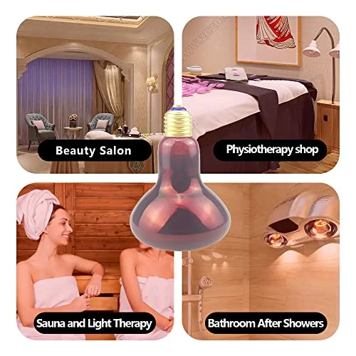 BONGBADA 6 Pack Heat Lamp Bulb R95 125 Watt Full Red Infrared Glass Lamp Bulb For Food Service, Brooder Bulb,Chicks, Pet, Bathroom,Light Therapy,Reptiles And Amphibian Use E26 Base - Image 6