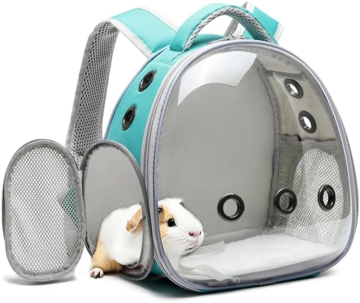 GENERIC Portable Travel Small Animal Carrier Bag Guinea Pig Carrier Bird Rabbit Turtle Carrier Cage Portable Travel Hamster Small Pet Bag Bird Rabbit Guinea Pig Squirrel Breathable Hangbag(Khaki) - Image 8