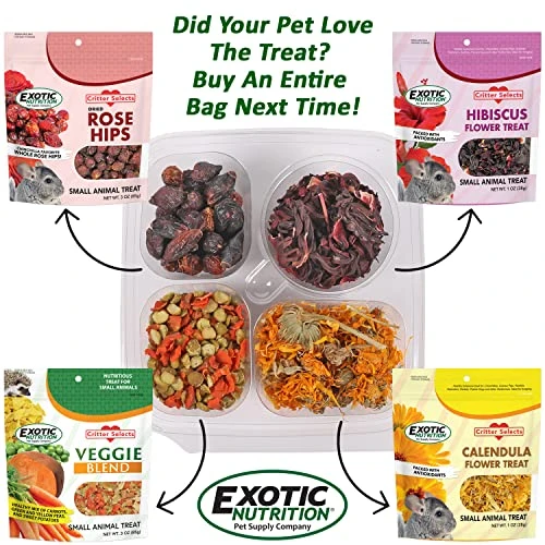 Herbivore Treat Variety Pack (9 Oz.) - Healthy Natural Treat Assortment - Dried Flowers & Vegetables - Guinea Pigs, Rabbits, Chinchillas, Squirrels, Hamsters, Prairie Dogs, Degus & Other Small Pets - Image 4